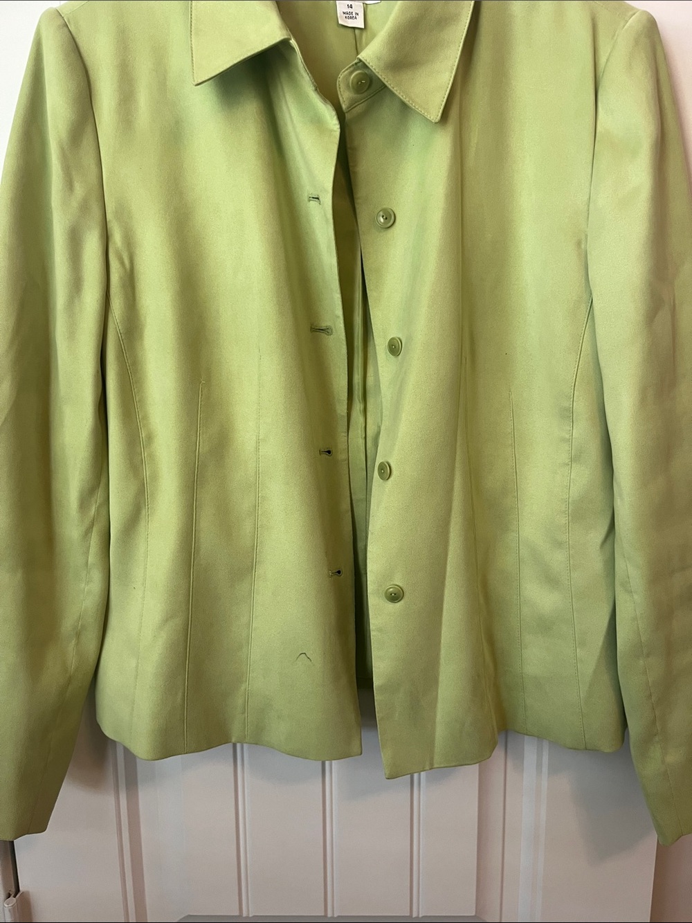 Talbots Light Green Tailored Button-Front Jacket - Picture 4 of 10